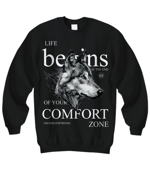 Women and Men Tee Shirt T-Shirt Hoodie Sweatshirt Life Begins At The End Of Your Comfort Zone