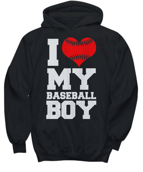 Women and Men Tee Shirt T-Shirt Hoodie Sweatshirt I Love My Baseball Boy