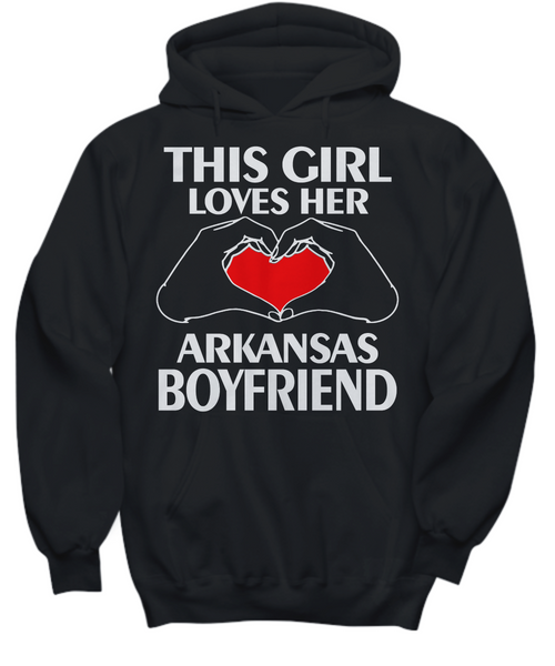 Women and Men Tee Shirt T-Shirt Hoodie Sweatshirt This Girl Loves Her Arkansas Boyfriend