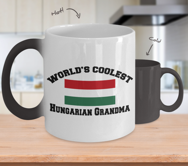 Color Changing Mug Family Theme World's Coolest Hungarian Grandma