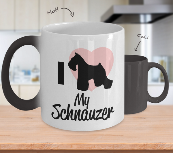 Color Changing Mug Dog Theme I Love My Schnauzer