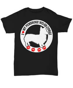 Women and Men Tee Shirt T-Shirt Hoodie Sweatshirt I Love My Pembroke Welsh Corgi