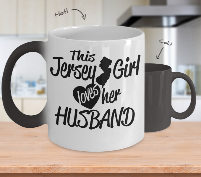 Color Changing Mug Love Where You Live Theme This Jersey Girl Loves Her Husband