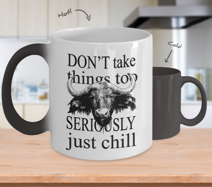 Color Changing Mug Animals Don't Take Things Too Seriously Just Chill