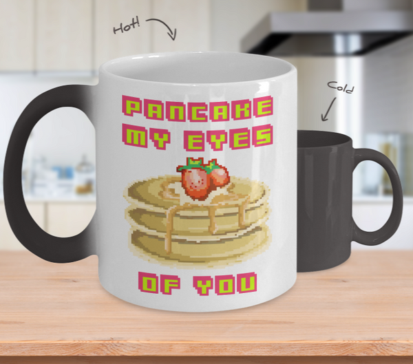 Color Changing Mug Retro 80s 90s Nostalgic Onigiri Pancake My Eyes