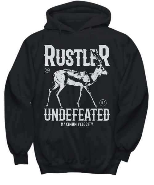 Women and Men Tee Shirt T-Shirt Hoodie Sweatshirt Rustler Undefeated Maximum Velocity