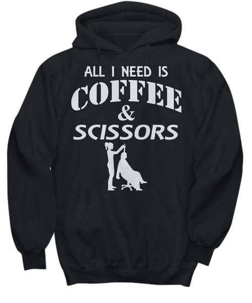 Women and Men Tee Shirt T-Shirt Hoodie Sweatshirt All I Need Is Coffee & Scissors