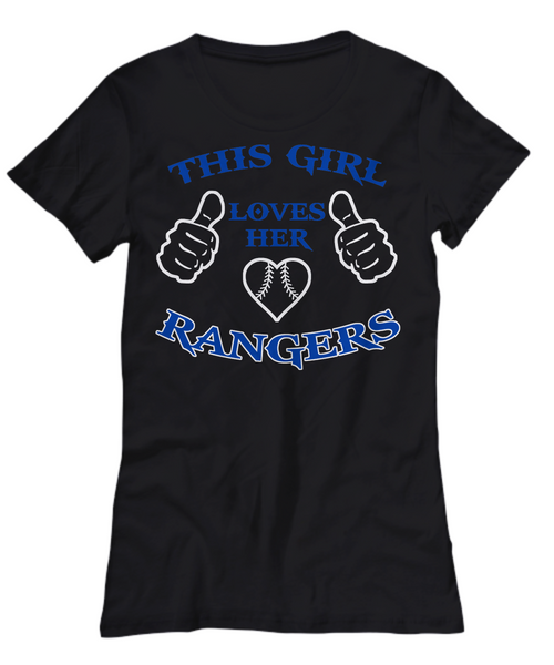 Women and Men Tee Shirt T-Shirt Hoodie Sweatshirt This Girl Loves Her Rangers