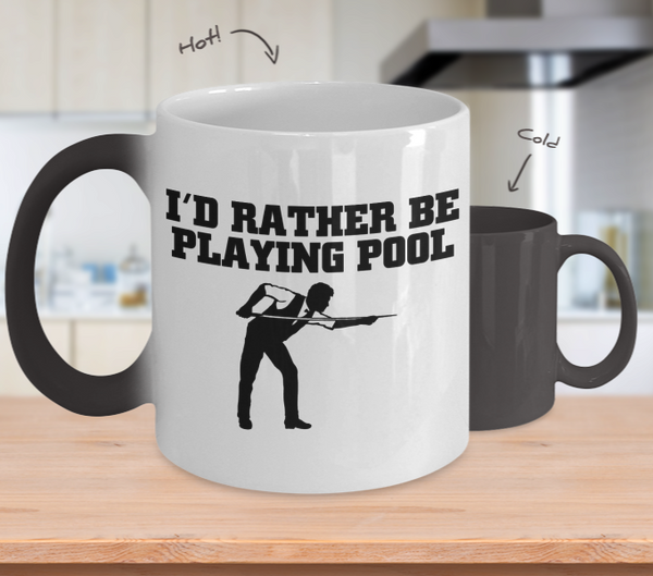 Color Changing Mug Pool Theme I'd Rather Be Playing Pool