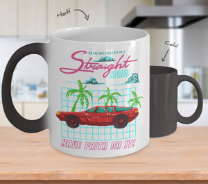 Color Changing Mug Retro 80s 90s Nostalgic Straigth Road