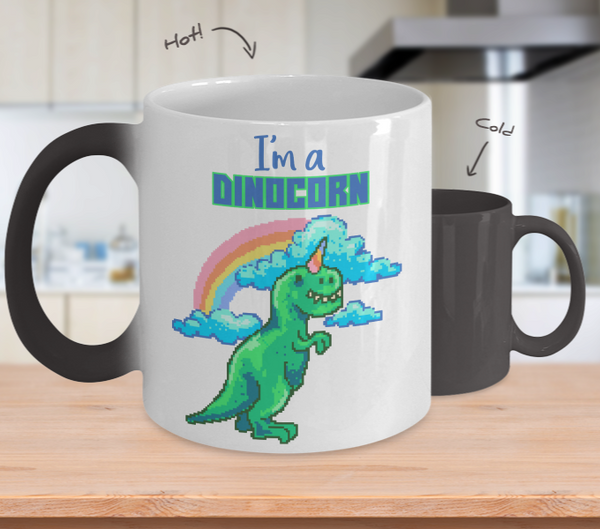 Color Changing Mug Retro 80s 90s Nostalgic Dinocorn