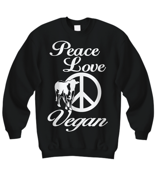 Women and Men Tee Shirt T-Shirt Hoodie Sweatshirt Peace Love Vegan
