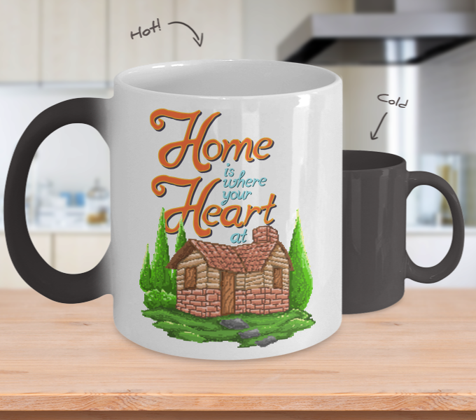 Color Changing Mug Retro 80s 90s Nostalgic House Is Where Your Heart At