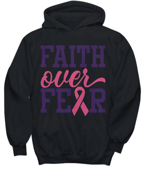 Women and Men Tee Shirt T-Shirt Hoodie Sweatshirt Breast Cancer Faith Over Fear
