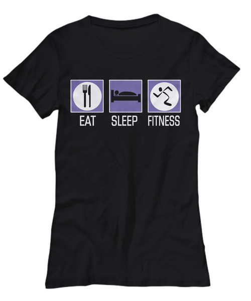 Women and Men Tee Shirt T-Shirt Hoodie Sweatshirt EAT SLEEP FITNESS