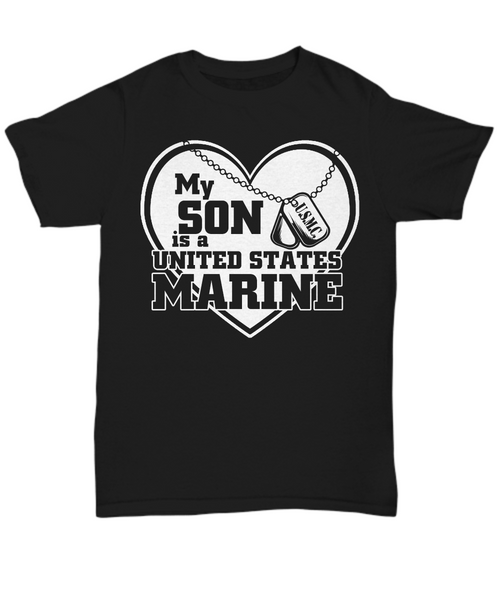 Women and Men Tee Shirt T-Shirt Hoodie Sweatshirt My Son Is A United States Marine