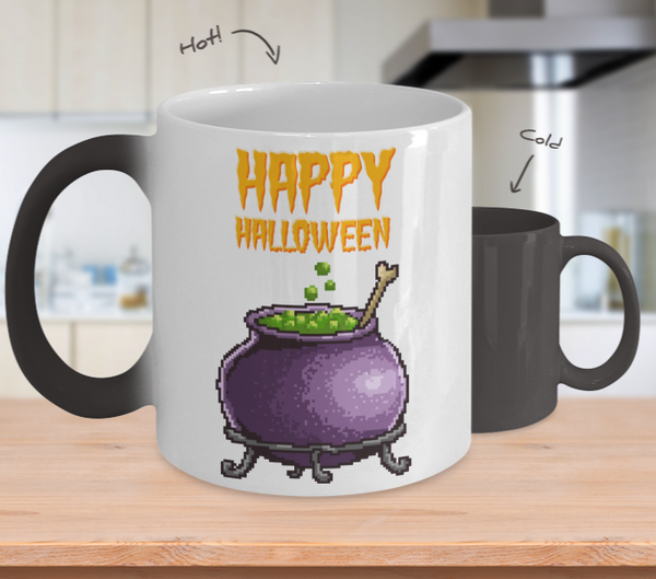 Color Changing Mug Retro 80s 90s Nostalgic Happy Halloween