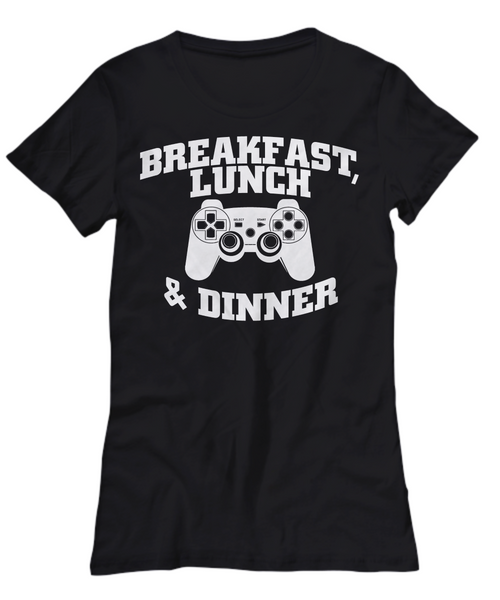 Women and Men Tee Shirt T-Shirt Hoodie Sweatshirt Breakfast Lunch Game & Dinner