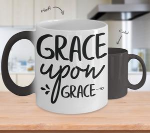 Color Changing Mug Funny Mug Inspirational Quotes Novelty Gifts Grace Upon Grace