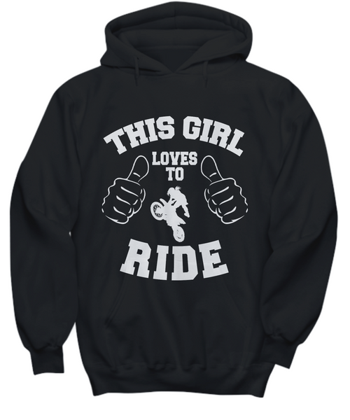 Women and Men Tee Shirt T-Shirt Hoodie Sweatshirt This Girl Loves To Ride