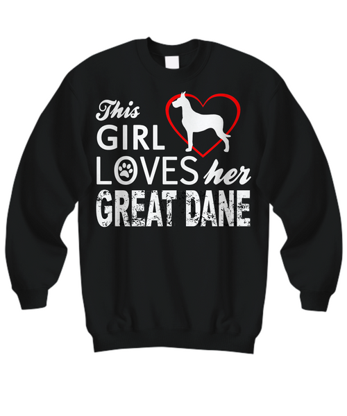 Women and Men Tee Shirt T-Shirt Hoodie Sweatshirt This Girl Loves Her Great Dane