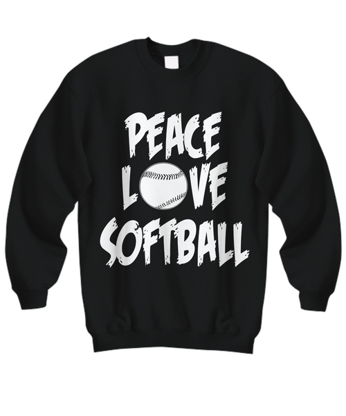 Women and Men Tee Shirt T-Shirt Hoodie Sweatshirt Peace Love SoftBall