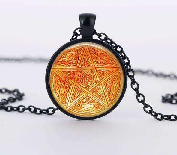 SUTEYI Bestselling Purple Pentagram Necklace Mens Witchcraft Glass Dome Picture Pendant Hidden Charm Handmade Necklaces Jewelry - STUDIO 11 COUTURE