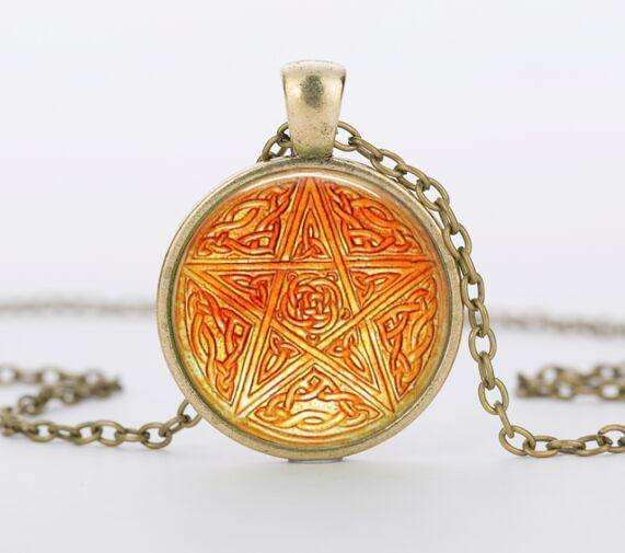 SUTEYI Bestselling Purple Pentagram Necklace Mens Witchcraft Glass Dome Picture Pendant Hidden Charm Handmade Necklaces Jewelry - STUDIO 11 COUTURE