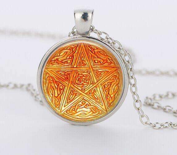 SUTEYI Bestselling Purple Pentagram Necklace Mens Witchcraft Glass Dome Picture Pendant Hidden Charm Handmade Necklaces Jewelry - STUDIO 11 COUTURE