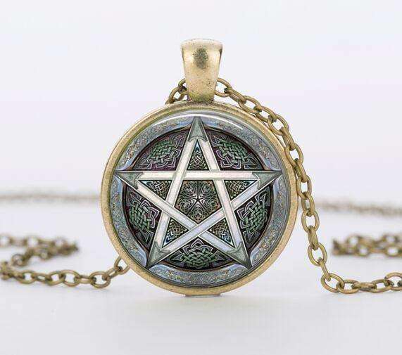 SUTEYI Bestselling Purple Pentagram Necklace Mens Witchcraft Glass Dome Picture Pendant Hidden Charm Handmade Necklaces Jewelry - STUDIO 11 COUTURE