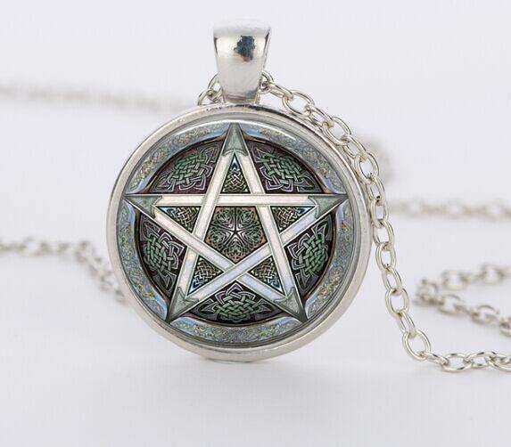 SUTEYI Bestselling Purple Pentagram Necklace Mens Witchcraft Glass Dome Picture Pendant Hidden Charm Handmade Necklaces Jewelry - STUDIO 11 COUTURE