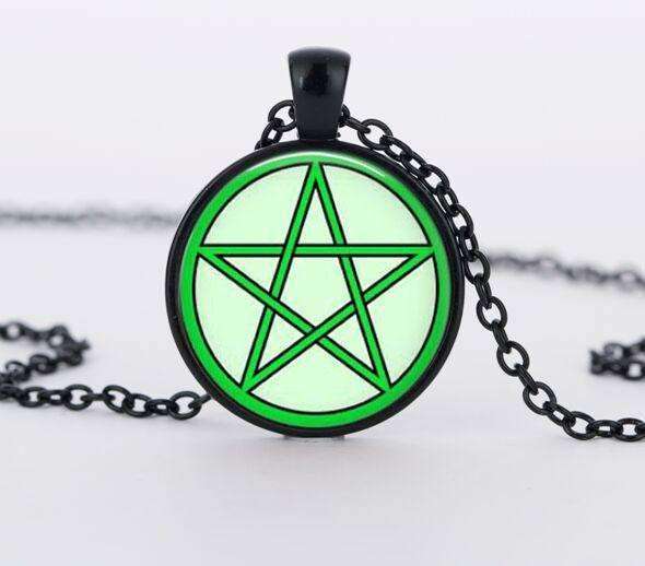 SUTEYI Bestselling Purple Pentagram Necklace Mens Witchcraft Glass Dome Picture Pendant Hidden Charm Handmade Necklaces Jewelry - STUDIO 11 COUTURE