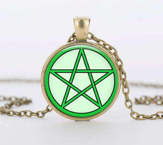 SUTEYI Bestselling Purple Pentagram Necklace Mens Witchcraft Glass Dome Picture Pendant Hidden Charm Handmade Necklaces Jewelry - STUDIO 11 COUTURE