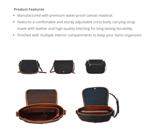 Jems And Holograms Themed Design A5 Crossbody Shoulder Canvas Leather Saddle Bag
