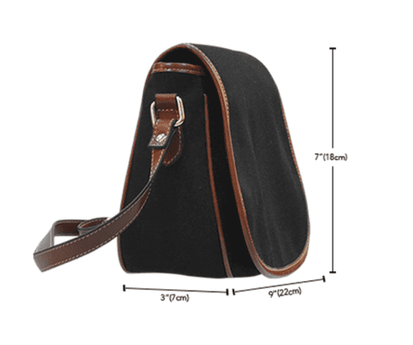 Old Newspaper Themed Design 15 Crossbody Shoulder Canvas Leather Saddle Bag