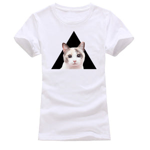 Fun Cat Printed Casual T-Shirt Top
