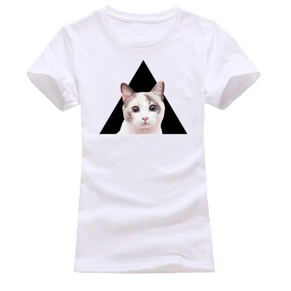 Fun Cat Printed Casual T-Shirt Top